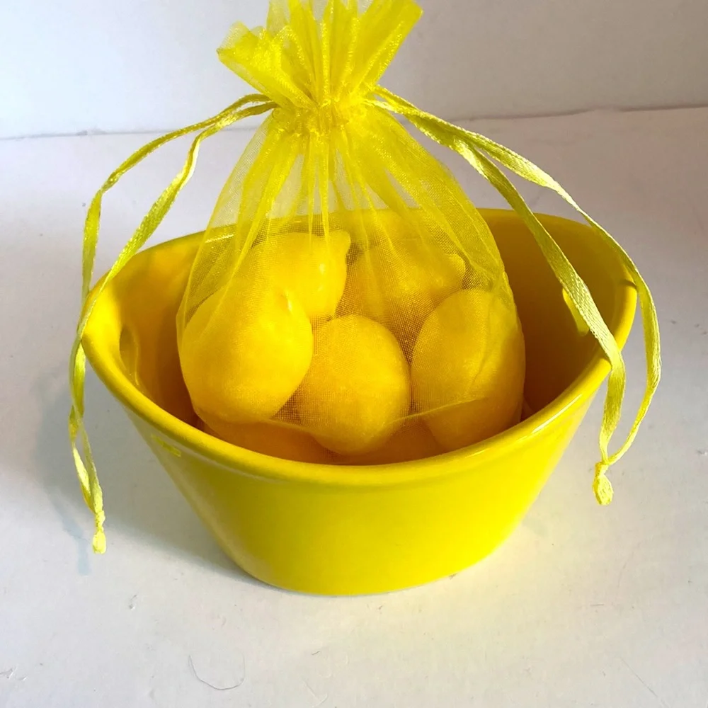 BOWL of LEMON Soaps for Bathroom or Kitchen Sink  GIFT SET